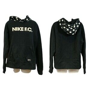 Nike F.C. Star Hood Vintage Sweatshirt Spell Out Logo Hoodie Medium